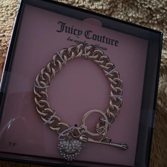 Juicy Couture Link chain Heart charm bracelet New - Picture 6 of 8